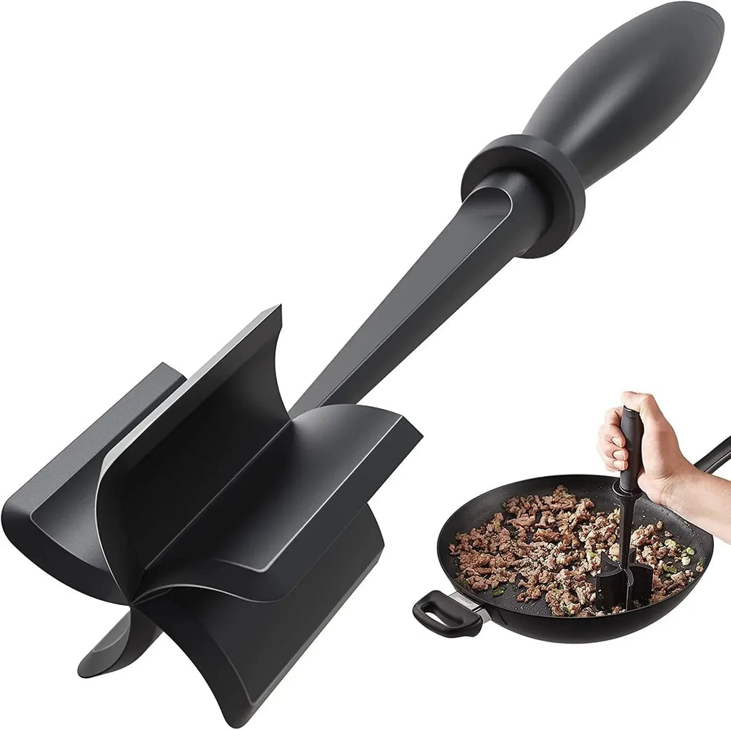 Premium Heat Resistant Masher and Smasher for Ground Beef,Ground Turkey and More,Non Stick Mix Chopper Kitchen Accessories